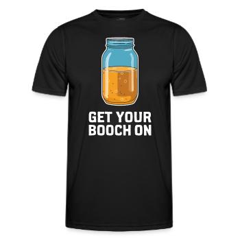 Benefits of Kombucha for Brewer Maker Tea Lover - Men's Functional T-Shirt - black - Front - AI Model Male 178 dark (178cm)