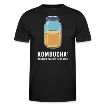 Benefits of Kombucha for Brewer Maker Tea Lover - Men's Functional T-Shirt - black - Front - AI Model Male 178 dark (178cm)