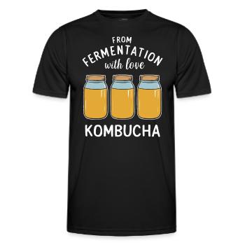 Benefits of Kombucha for Brewer Maker Tea Lover - Men's Functional T-Shirt - black - Front - AI Model Male 178 dark (178cm)