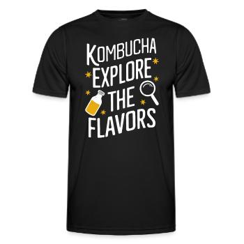 Benefits of Kombucha for Brewer Maker Tea Lover - Men's Functional T-Shirt - black - Front - AI Model Male 178 dark (178cm)