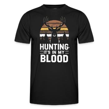 Erlebe Die Spannung Der Hirschjagd Im Wald Mit - Männer Funktions-T-Shirt - Schwarz - Vorne - AI Model Male 178 dark (178cm)