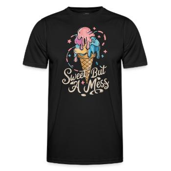 Emo Revival und Alternative Mode für Szene Kids - Männer Funktions-T-Shirt - Schwarz - Vorne - AI Model Male 178 dark (178cm)