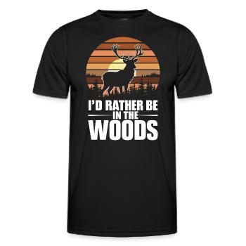 Erlebe Die Spannung Der Hirschjagd Im Wald Mit - Männer Funktions-T-Shirt - Schwarz - Vorne - AI Model Male 178 dark (178cm)