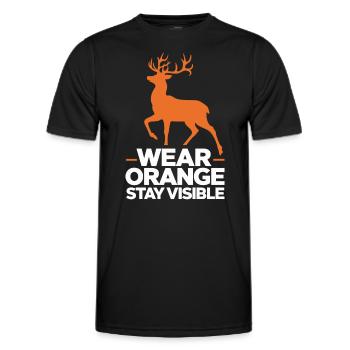 Erlebe Die Spannung Der Hirschjagd Im Wald Mit - Männer Funktions-T-Shirt - Schwarz - Vorne - AI Model Male 178 dark (178cm)