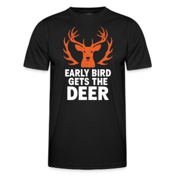 Erlebe Die Spannung Der Hirschjagd Im Wald Mit - Männer Funktions-T-Shirt - Schwarz - Vorne - AI Model Male 178 dark (178cm)