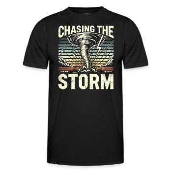 Erlebe Die Faszinierende Welt Des Tornadojagens - Männer Funktions-T-Shirt - Schwarz - Vorne - AI Model Male 178 dark (178cm)
