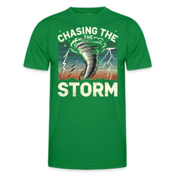 Experience the fascinating world of tornado hunting - Men's Functional T-Shirt - kelly green - Front - AI Model Male 178 dark (178cm)