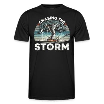 Erlebe Die Faszinierende Welt Des Tornadojagens - Männer Funktions-T-Shirt - Schwarz - Vorne - AI Model Male 178 dark (178cm)