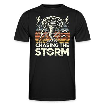 Erlebe Die Faszinierende Welt Des Tornadojagens - Männer Funktions-T-Shirt - Schwarz - Vorne - AI Model Male 178 dark (178cm)