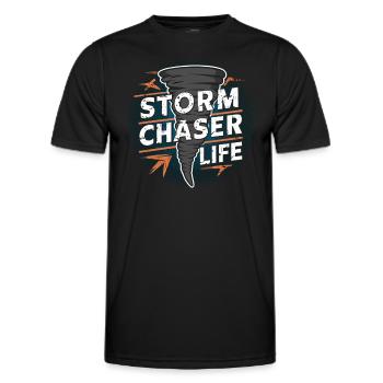 Erlebe Die Faszinierende Welt Des Tornadojagens - Männer Funktions-T-Shirt - Schwarz - Vorne - AI Model Male 178 dark (178cm)