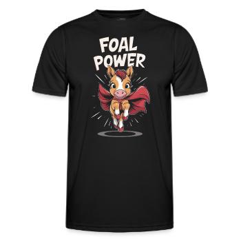 Amoureux des chevaux, soins aux poulains, équitation, passion - T-shirt sport Homme - noir - Devant - AI Model Male 178 dark (178cm)