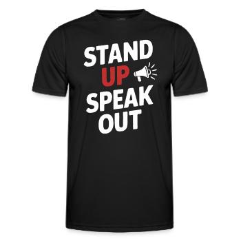 Raising awareness of domestic violence - Men's Functional T-Shirt - black - Front - AI Model Male 178 dark (178cm)