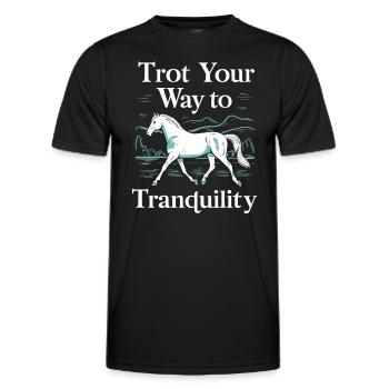 Guérison par l’équithérapie et - T-shirt sport Homme - noir - Devant - AI Model Male 178 dark (178cm)
