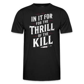 Crime dinner outfit, party, crime scene - Men's Functional T-Shirt - black - Front - AI Model Male 178 dark (178cm)