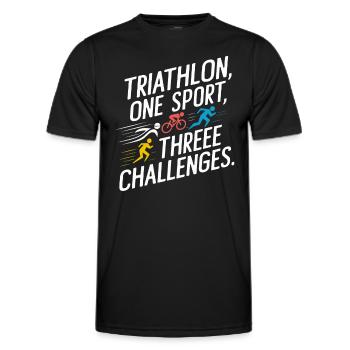 Triathlon Swim Bike Run Triathlete Sports Gift - Men's Functional T-Shirt - black - Front - AI Model Male 178 dark (178cm)