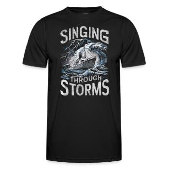 Sailors Sea Shanty Singing Ship Adventures - Men's Functional T-Shirt - black - Front - AI Model Male 178 dark (178cm)