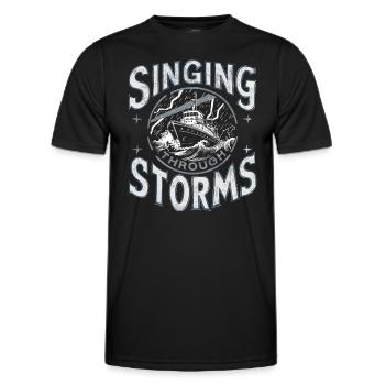 Sailors Sea Shanty Singing Ship Adventures - Men's Functional T-Shirt - black - Front - AI Model Male 178 dark (178cm)