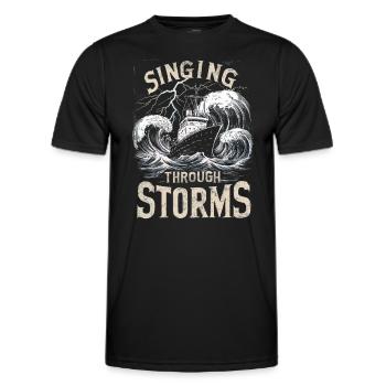 Sailors Sea Shanty Singing Ship Adventures - Men's Functional T-Shirt - black - Front - AI Model Male 178 dark (178cm)