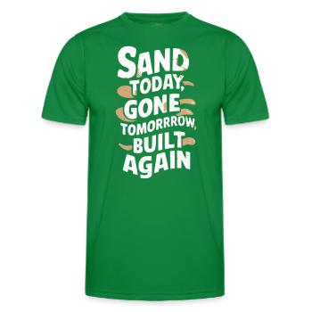 Sculpteurs de sable professionnels sur la plage du - T-shirt sport Homme - vert - Devant - AI Model Male 178 dark (178cm)
