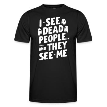 Ghost Bait Halloween Parapsychology Paranormal - Men's Functional T-Shirt - black - Front - AI Model Male 178 dark (178cm)