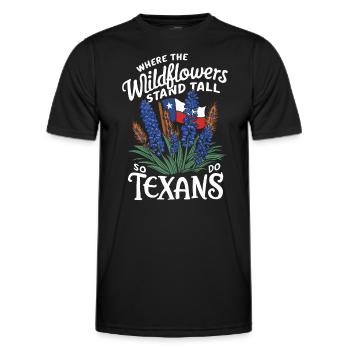 Texas Wildflowers Season Fields Flowers Texas - Men's Functional T-Shirt - black - Front - AI Model Male 178 dark (178cm)