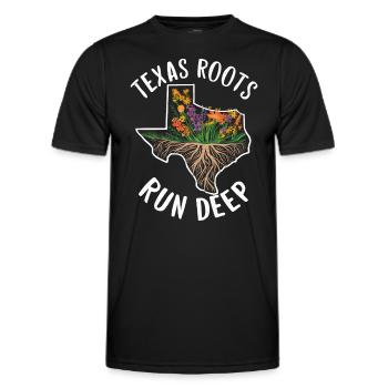 Texas Wildflowers Season Fields Flowers Texas - Men's Functional T-Shirt - black - Front - AI Model Male 178 dark (178cm)