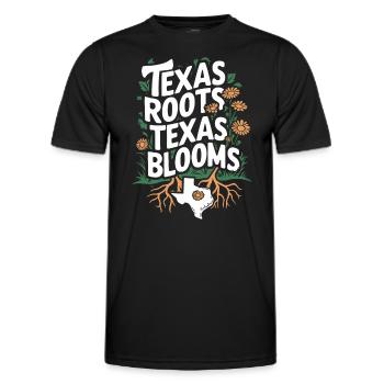 Texas Wildflowers Season Fields Flowers Texas - Men's Functional T-Shirt - black - Front - AI Model Male 178 dark (178cm)