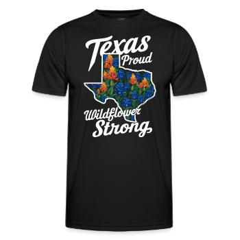 Texas Wildflowers Season Fields Flowers Texas - Men's Functional T-Shirt - black - Front - AI Model Male 178 dark (178cm)
