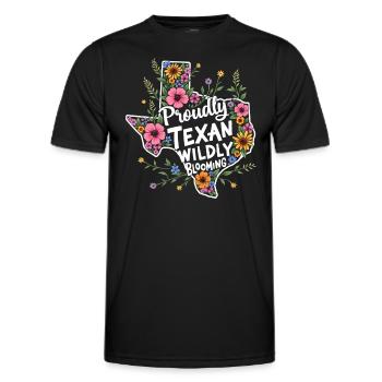 Texas Wildflowers Season Fields Flowers Texas - Men's Functional T-Shirt - black - Front - AI Model Male 178 dark (178cm)