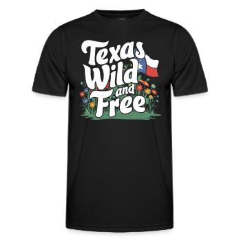 Texas Wildflowers Season Fields Flowers Texas - Men's Functional T-Shirt - black - Front - AI Model Male 178 dark (178cm)