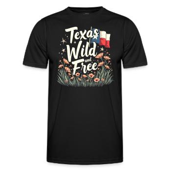 Texas Wildflowers Season Fields Flowers Texas - Men's Functional T-Shirt - black - Front - AI Model Male 178 dark (178cm)