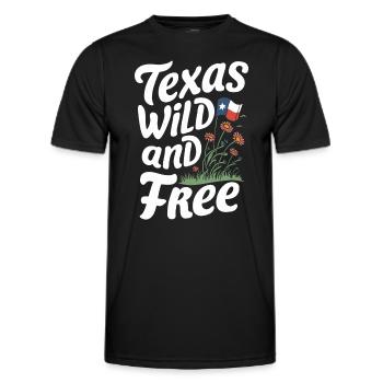 Texas Wildflowers Season Fields Flowers Texas - Men's Functional T-Shirt - black - Front - AI Model Male 178 dark (178cm)