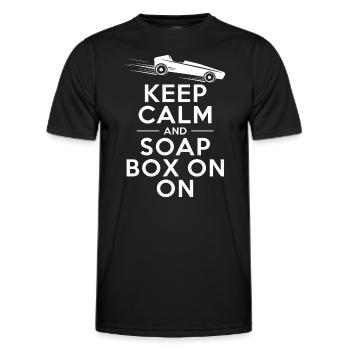 Boîte à savon alimentée par gravité Soap Box Racing Adventure pour le bricolage - T-shirt sport Homme - noir - Devant - AI Model Male 178 dark (178cm)