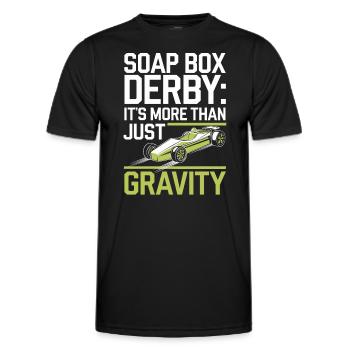Boîte à savon alimentée par gravité Soap Box Racing Adventure pour le bricolage - T-shirt sport Homme - noir - Devant - AI Model Male 178 dark (178cm)