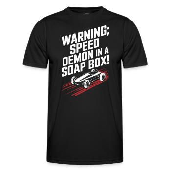 Boîte à savon alimentée par gravité Soap Box Racing Adventure pour le bricolage - T-shirt sport Homme - noir - Devant - AI Model Male 178 dark (178cm)