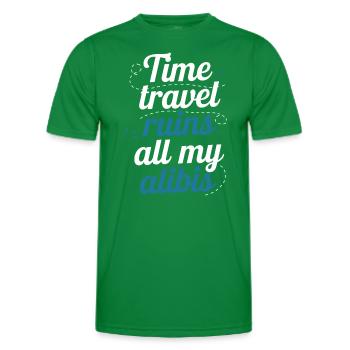 Time travel sci-fi enthusiast and time machine - Men's Functional T-Shirt - kelly green - Front - AI Model Male 178 dark (178cm)