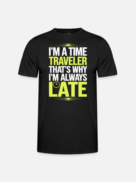 Zeitreise-sci-fi-enthusiast Und Zeitmaschine - Männer Funktions-T-Shirt - Schwarz