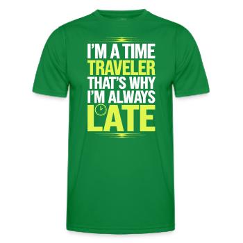 Passionné de science-fiction et de voyage dans le temps - T-shirt sport Homme - vert - Devant - AI Model Male 178 dark (178cm)
