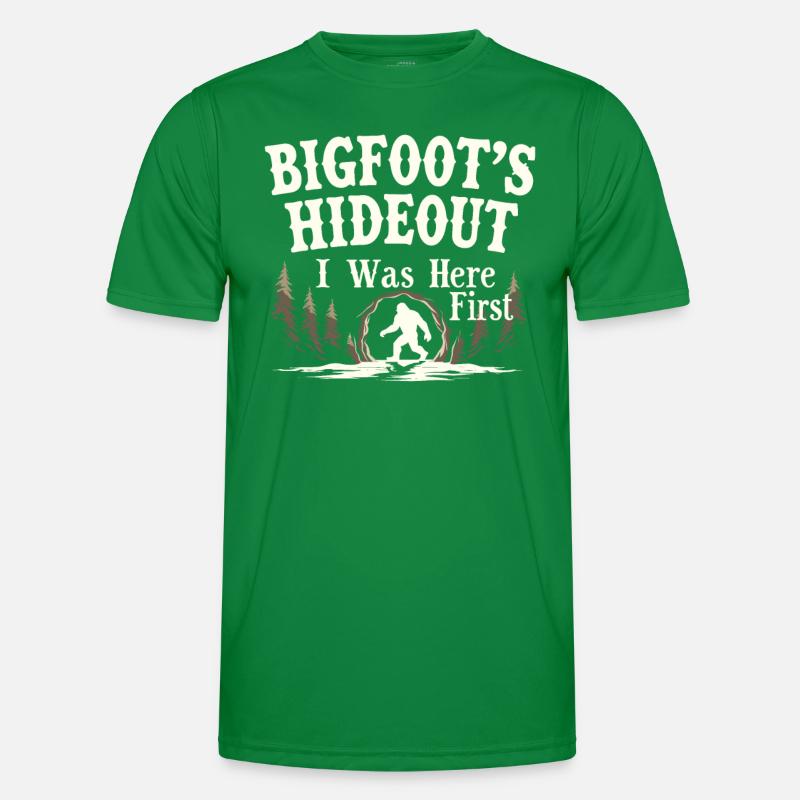 Bigfoot Believer Sasquatch Cryptid Forest Creature Men's Functional T-Shirt