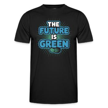 Optimisme climatique, Jour de la Terre, Durabilité - T-shirt sport Homme - noir - Devant - AI Model Male 178 dark (178cm)
