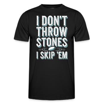 Stone jumping, stone jumping, outdoor hobby stone - Men's Functional T-Shirt - black - Front - AI Model Male 178 dark (178cm)