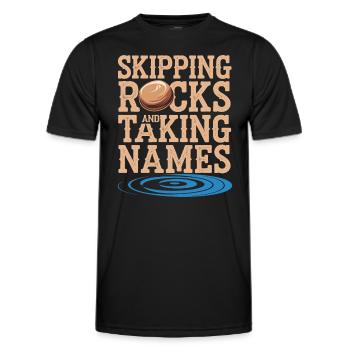 Stone jumping, stone jumping, outdoor hobby stone - Men's Functional T-Shirt - black - Front - AI Model Male 178 dark (178cm)