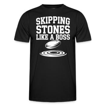 Stone jumping, stone jumping, outdoor hobby stone - Men's Functional T-Shirt - black - Front - AI Model Male 178 dark (178cm)