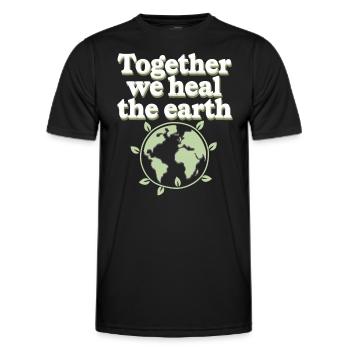 Klimaoptimismus, Tag Der Erde, Nachhaltigkeit - Männer Funktions-T-Shirt - Schwarz - Vorne - AI Model Male 178 dark (178cm)