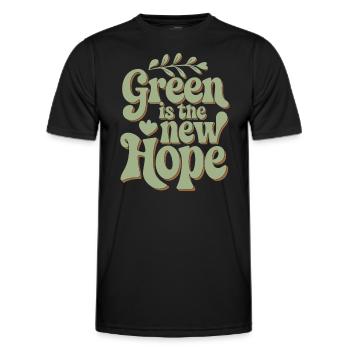 Optimisme climatique, Jour de la Terre, Durabilité - T-shirt sport Homme - noir - Devant - AI Model Male 178 dark (178cm)
