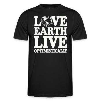 Optimisme climatique, Jour de la Terre, Durabilité - T-shirt sport Homme - noir - Devant - AI Model Male 178 dark (178cm)