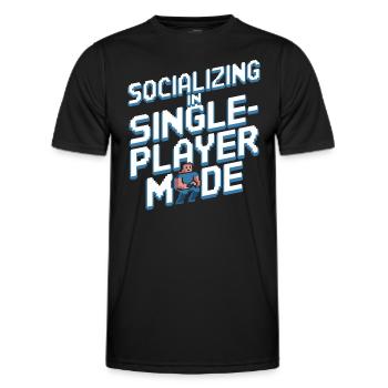 Introverted Gamer Declarer Calm - Men's Functional T-Shirt - black - Front - AI Model Male 178 dark (178cm)