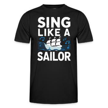 Sailors Sea Shanty Singing Ship Adventures - Men's Functional T-Shirt - black - Front - AI Model Male 178 dark (178cm)