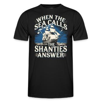 Sailors Sea Shanty Singing Ship Adventures - Men's Functional T-Shirt - black - Front - AI Model Male 178 dark (178cm)