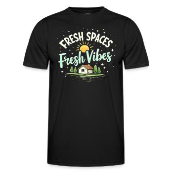 Frühjahrsputz-enthusiasten, Neuanfang Und - Männer Funktions-T-Shirt - Schwarz - Vorne - AI Model Male 178 dark (178cm)